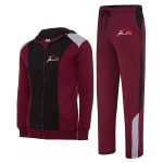 Hooded Top Sweatsuit Black-Wine