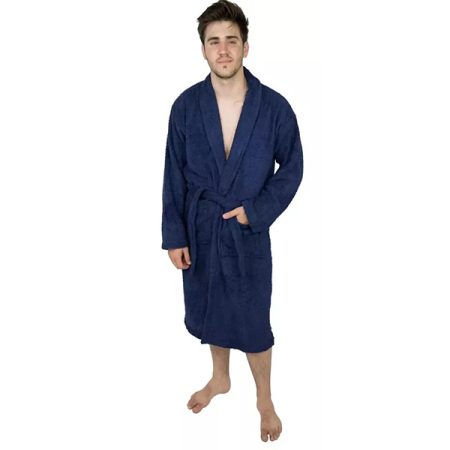 Spa Navy Bathrobe with Belted Waist